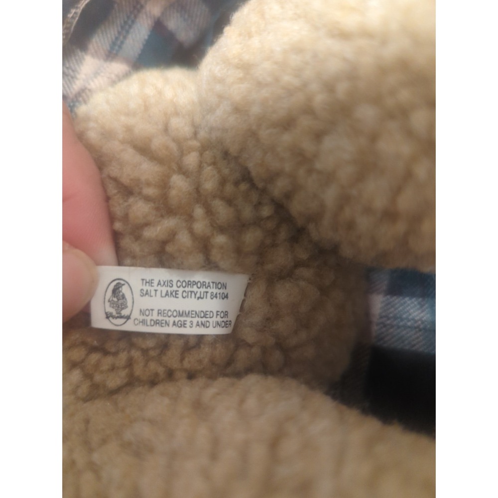 Geppeddo VTG 15 Inch Collectable Poseable Plush Bear With Green Tan Plaid Dress - Picture 7 of 10